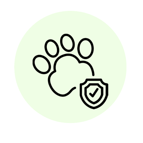 Paw print with shield symbol